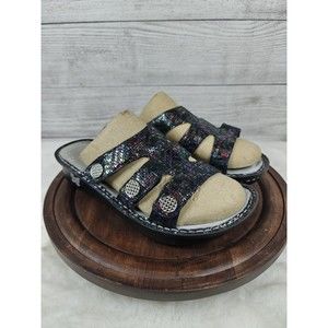 Alegria Venice Glimmer Glam Comfort Multi-Color Sandals Slides Size EU 39